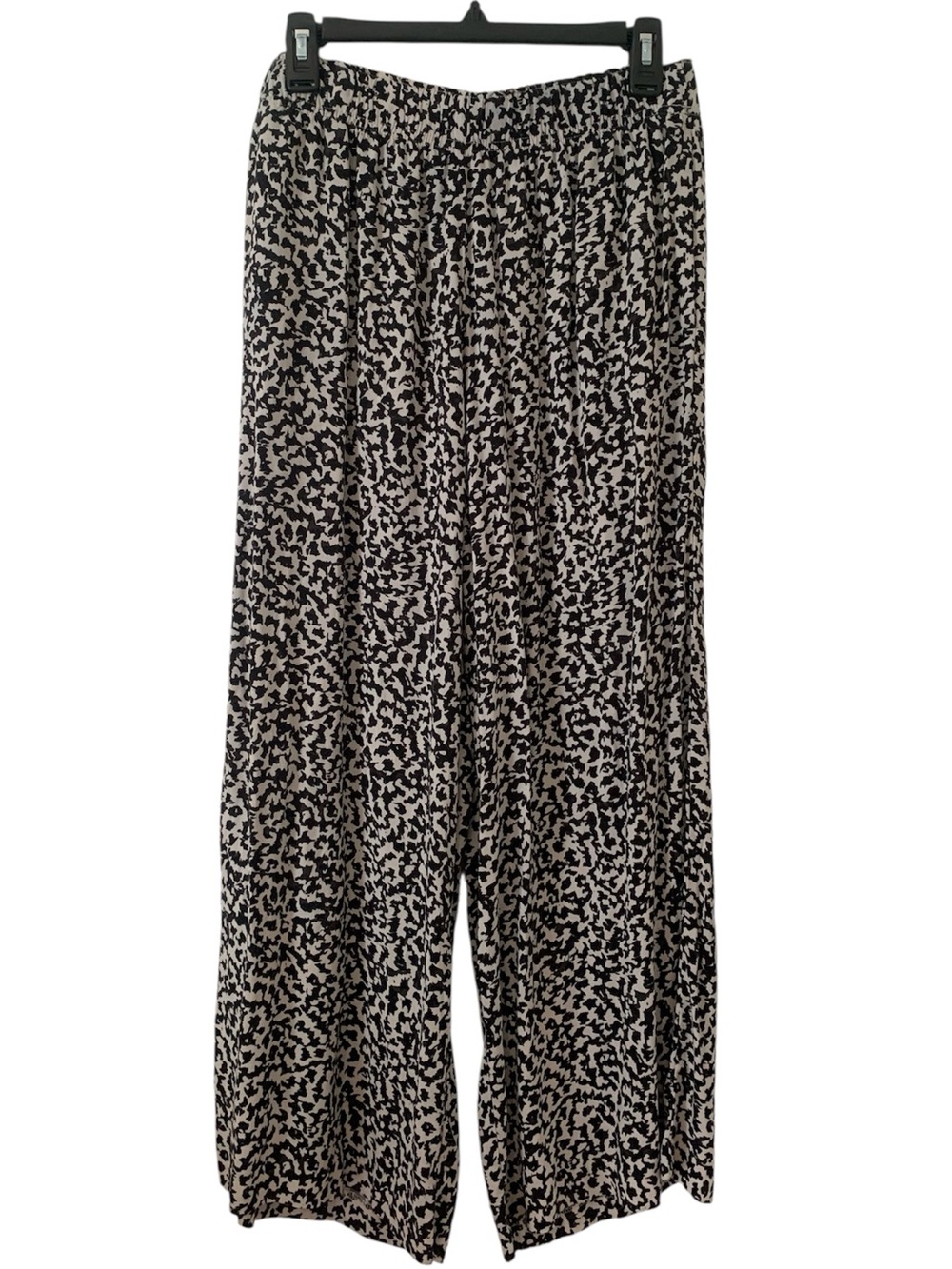 HM Black White Animal Print Cheetah/Leopard High Rise Wide Leg Palazzo Pants M